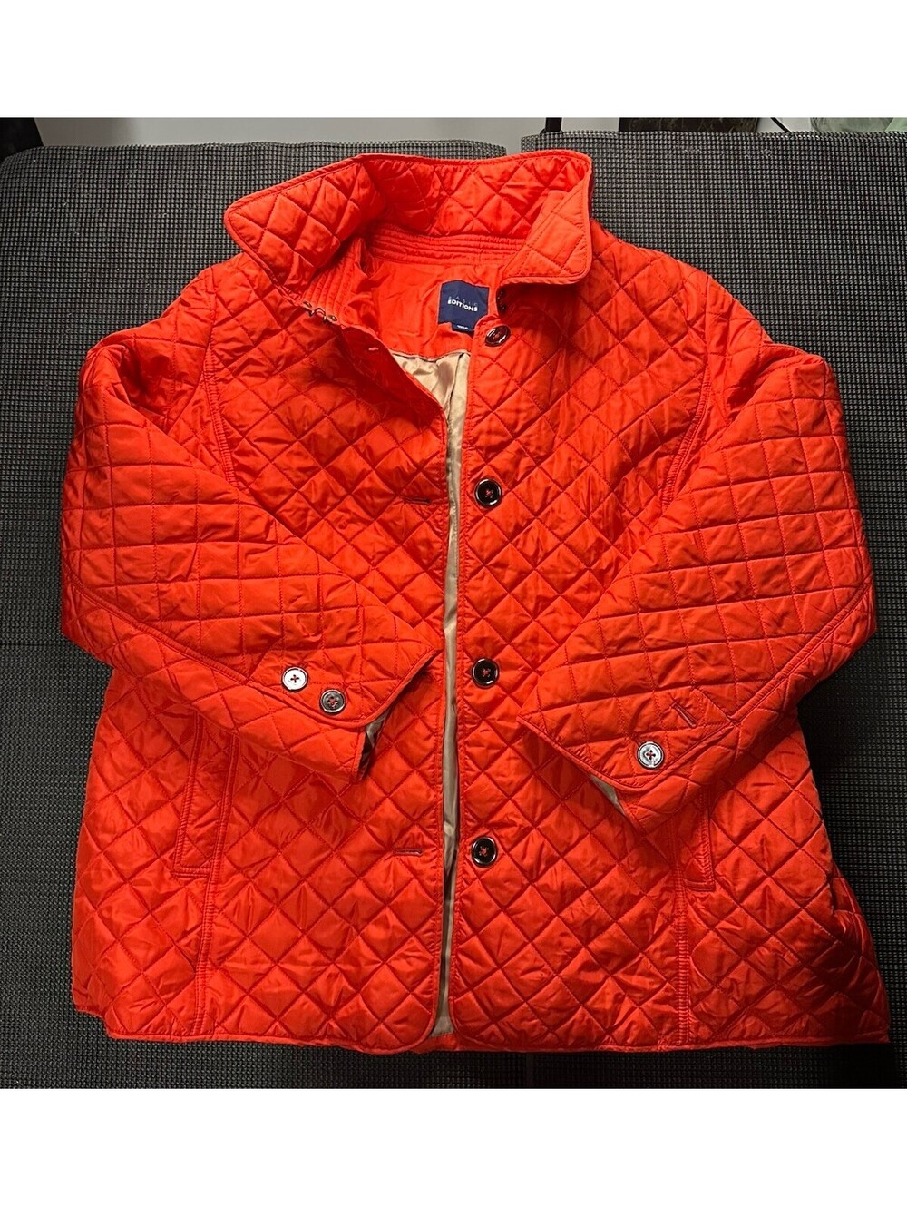 Basics Editions Quilted Barn Jacket Womens 2X Red Diamond Puffer Coat